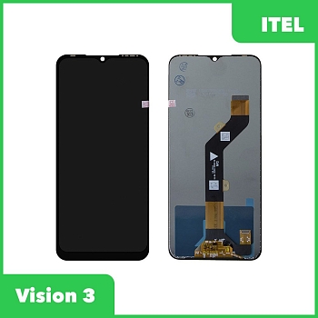 LCD дисплей для Itel Vision 3 в сборе с тачскрином, 100% оригинал (черный)