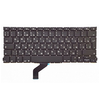 Клавиатура для ноутбука Apple MacBook A1425, черная, большой Enter